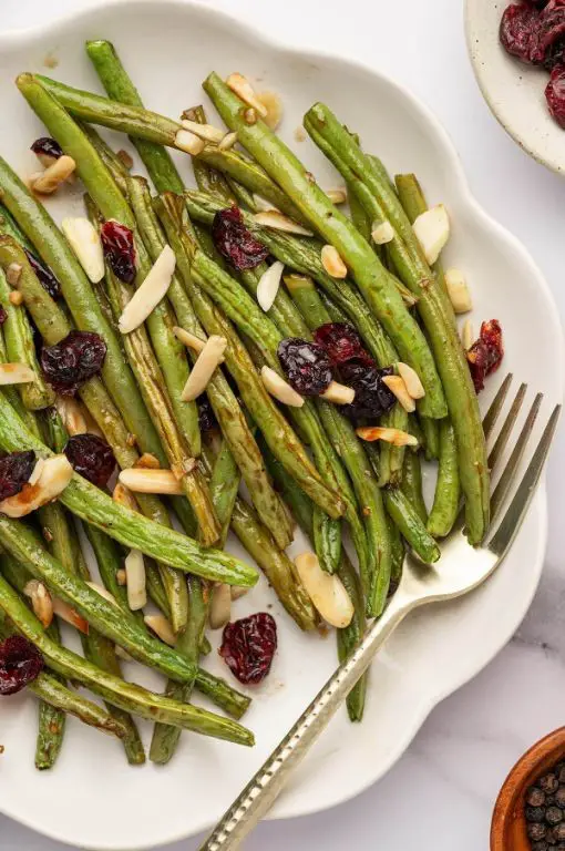 Honey Glazed Bush Beans with Almonds