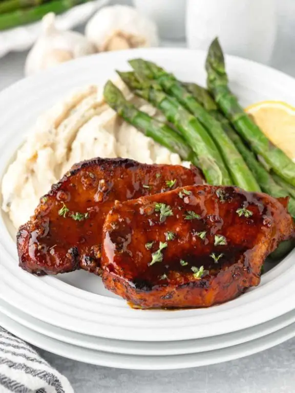 Honey Glazed Pork Chops with Mashed Potatoes