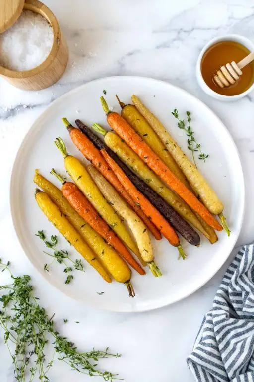 Honey Glazed Roasted Carrots with Thyme