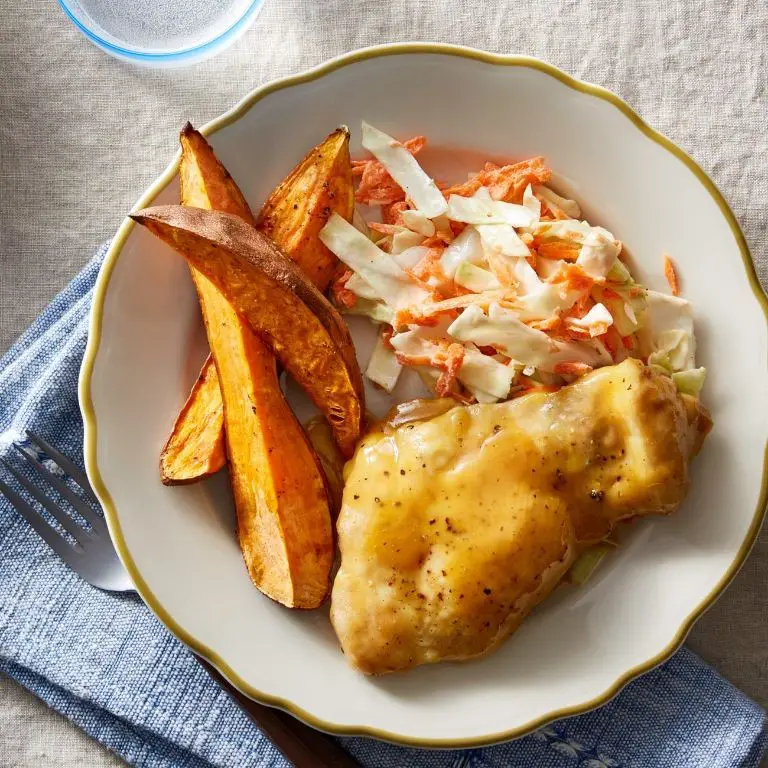 Honey Mustard Chicken Breast with Sweet Potato Wedges