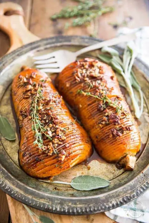 Honey Mustard Hasselback Butternut Squash