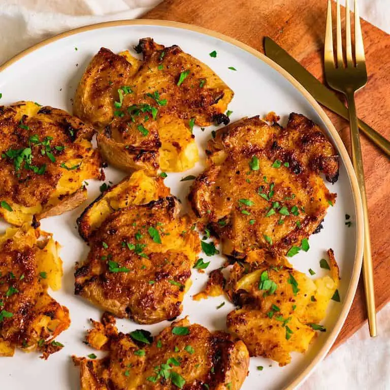Honey Mustard Smashed Sweet Potatoes