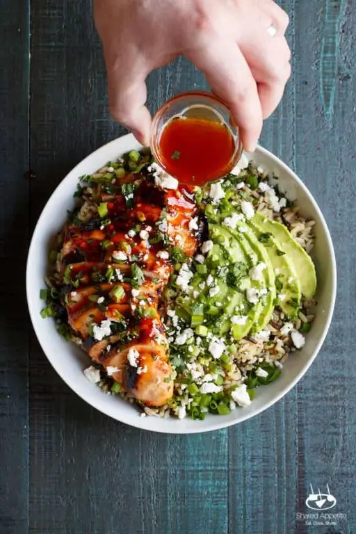 Honey Sriracha Chicken Rice Bowl