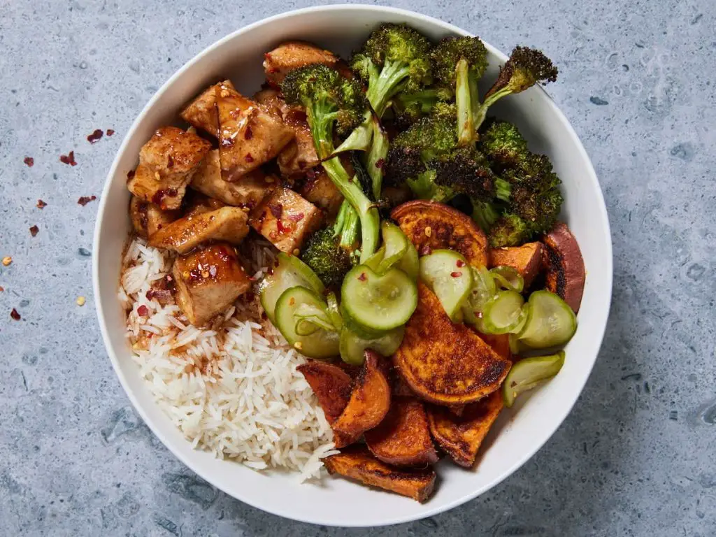 Hot Honey Chicken and Rice Bowl