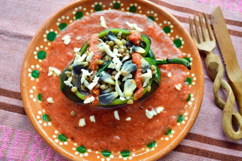 Huitlacoche-Stuffed Poblano Peppers