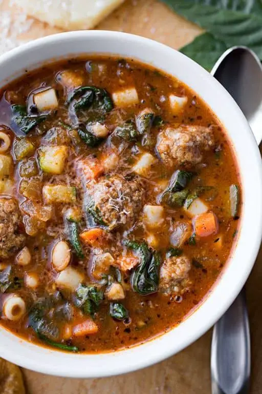 Italian Meatball Minestrone Soup