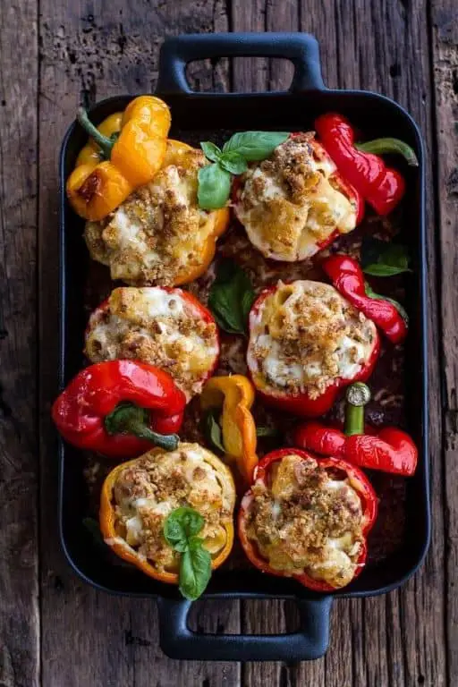 Italian Meatball Stuffed Bell Peppers