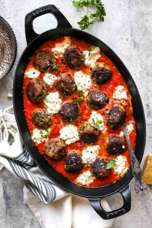 Italian Meatball and Eggplant Parmesan