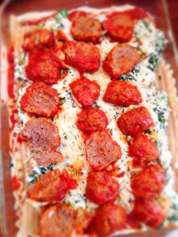 Italian Meatball and Spinach Lasagna