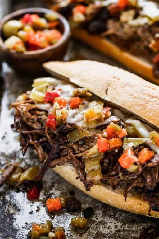 Italian-Style Shaved Beef Sandwich with Peppers
