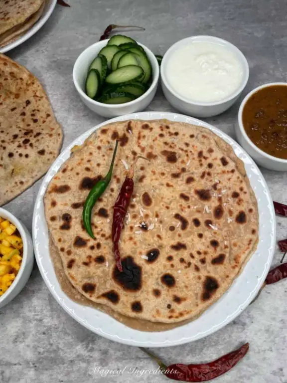 Jackfruit and Spinach Stuffed Parathas