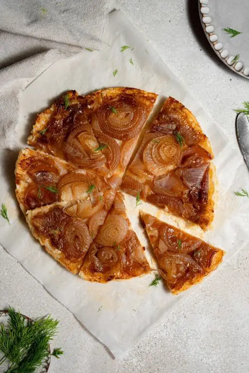 Japanese Knotweed and Caramelized Onion Tart
