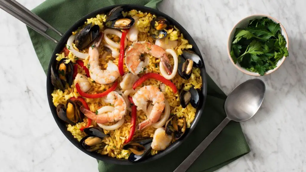Jasmine Rice Paella with Seafood