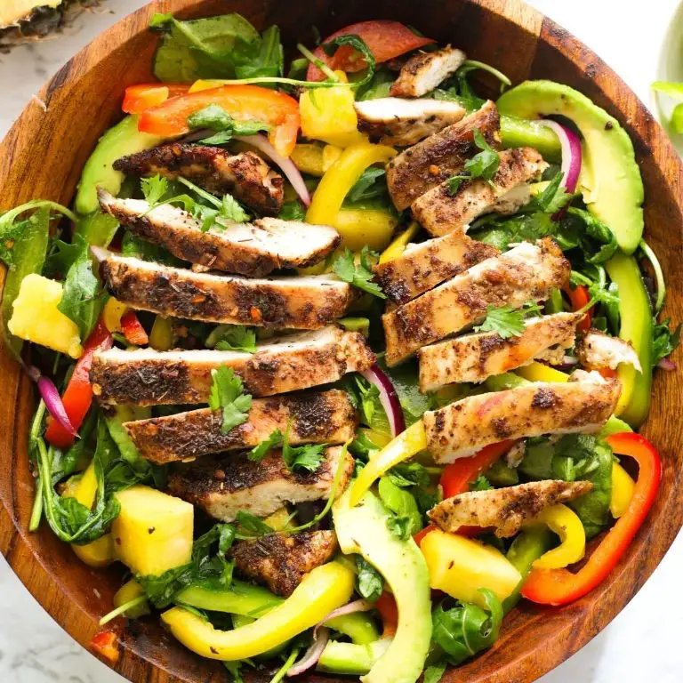 Jerk Chicken Salad with Avocado Dressing