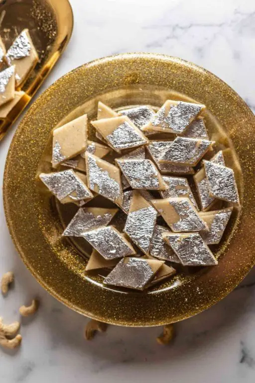 Kaju Katli with Silver Leaf