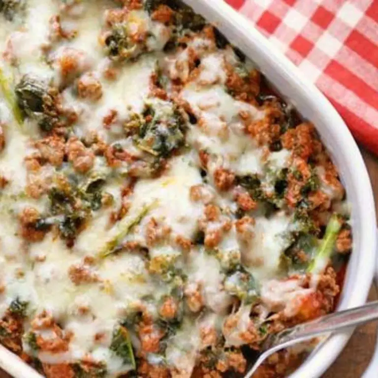 Kale and Ground Beef Casserole