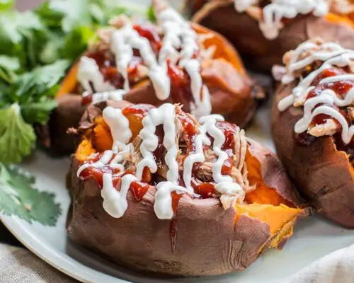 Kalua Pork Stuffed Sweet Potatoes