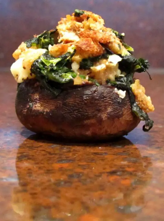 Kamut and Spinach Stuffed Mushrooms