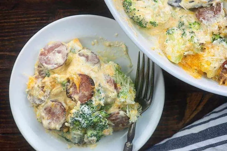 Keto Smoked Sausage and Broccoli Alfredo