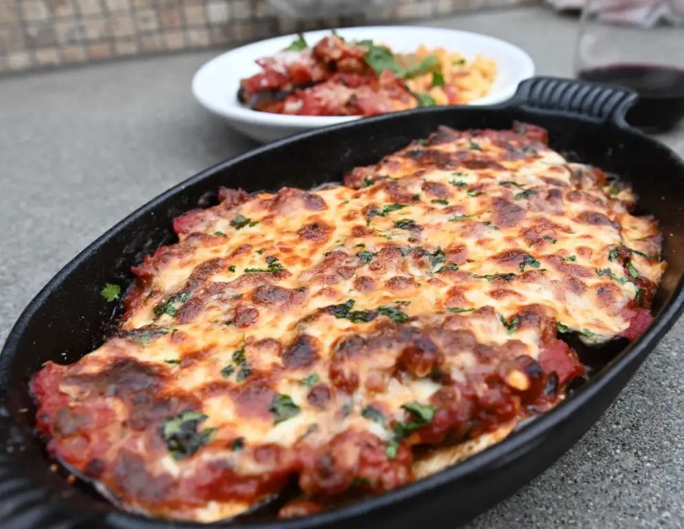 Keto Smoked Sausage and Eggplant Parmesan