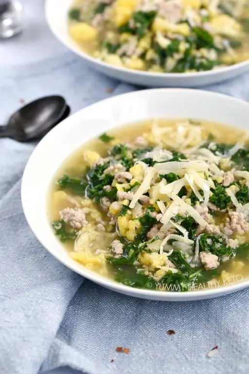 Keto Smoked Sausage and Kale Soup