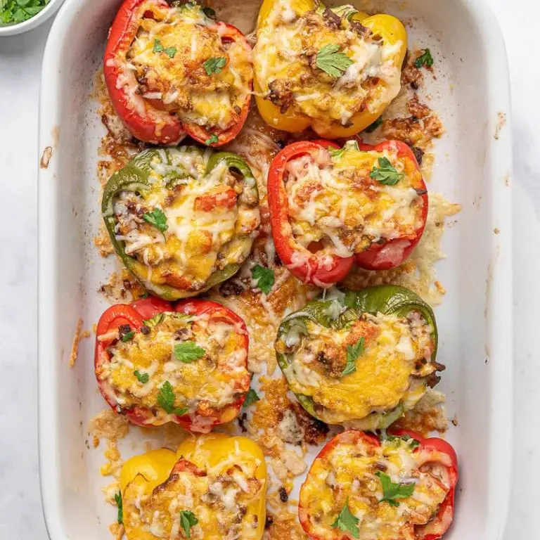 Keto-Friendly Cauliflower and Cheese Stuffed Peppers