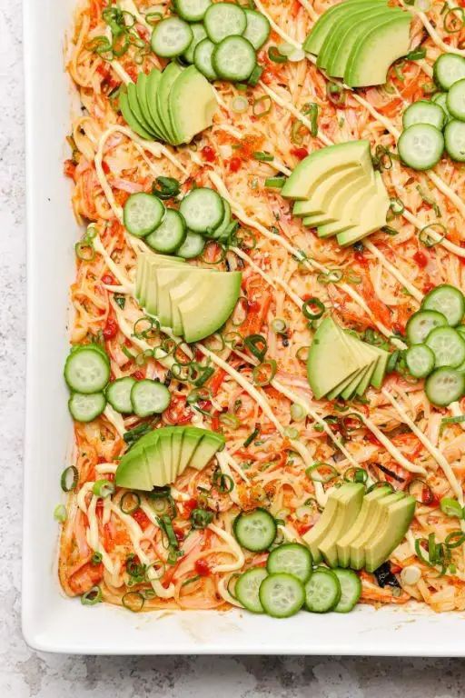 Kewpie Mayo Sushi Bake with Spicy Mayo