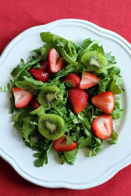 Kiwi Arugula Salad with Lime Dressing