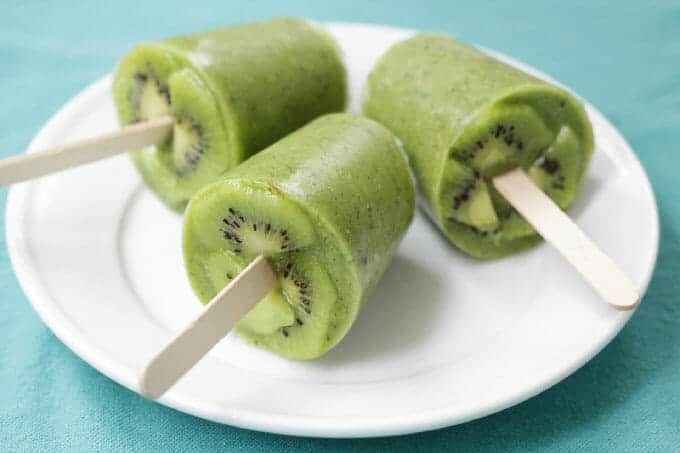Kiwi Spinach Green Popsicles