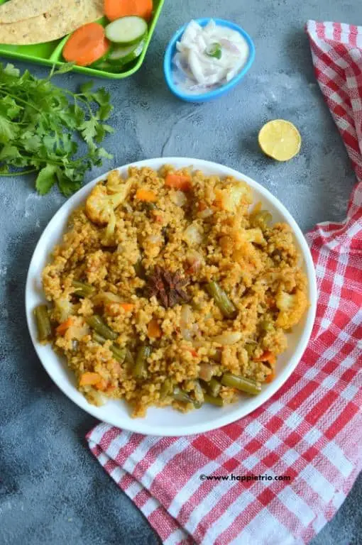 Kodo Millet Biryani with Mixed Vegetables