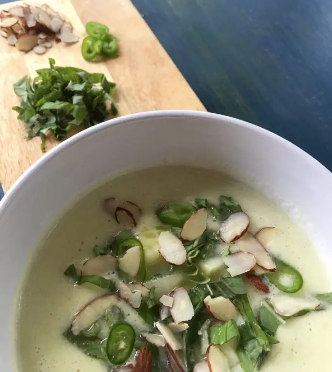 Kohlrabi and Cucumber Gazpacho