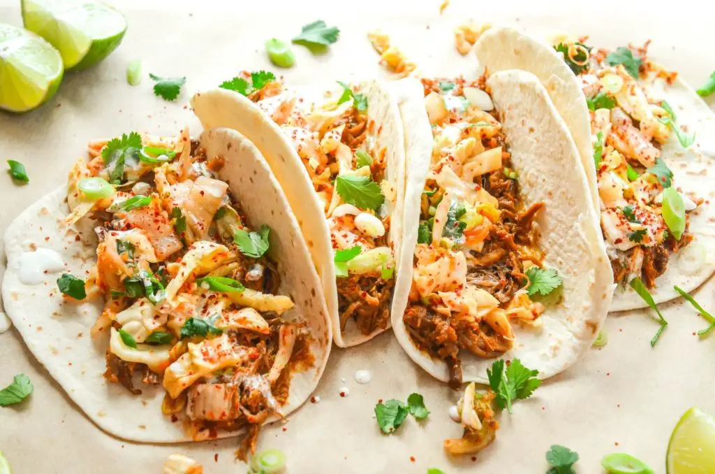 Korean BBQ Tacos with Kimchi Slaw