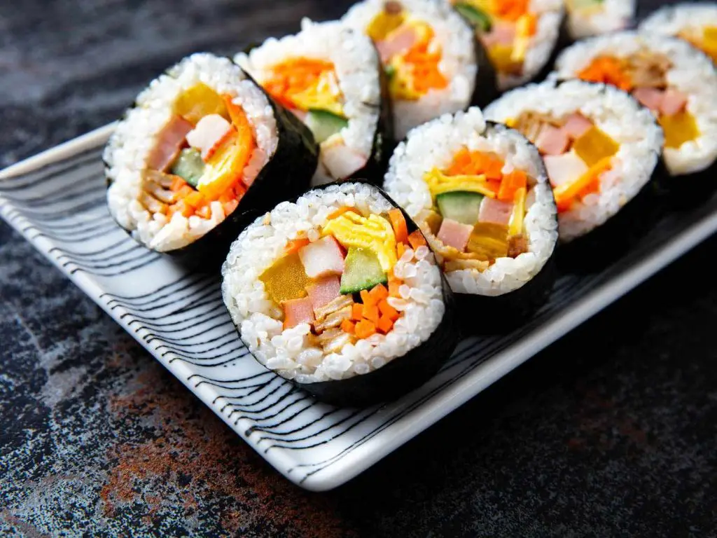 Korean Bibimbap Sushi Rolls