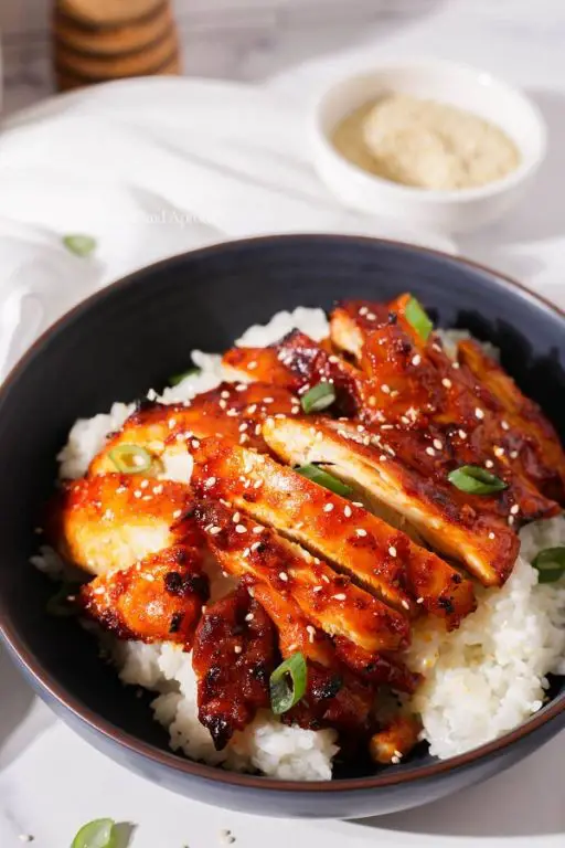 Korean Gochujang Chicken Thighs with Kimchi