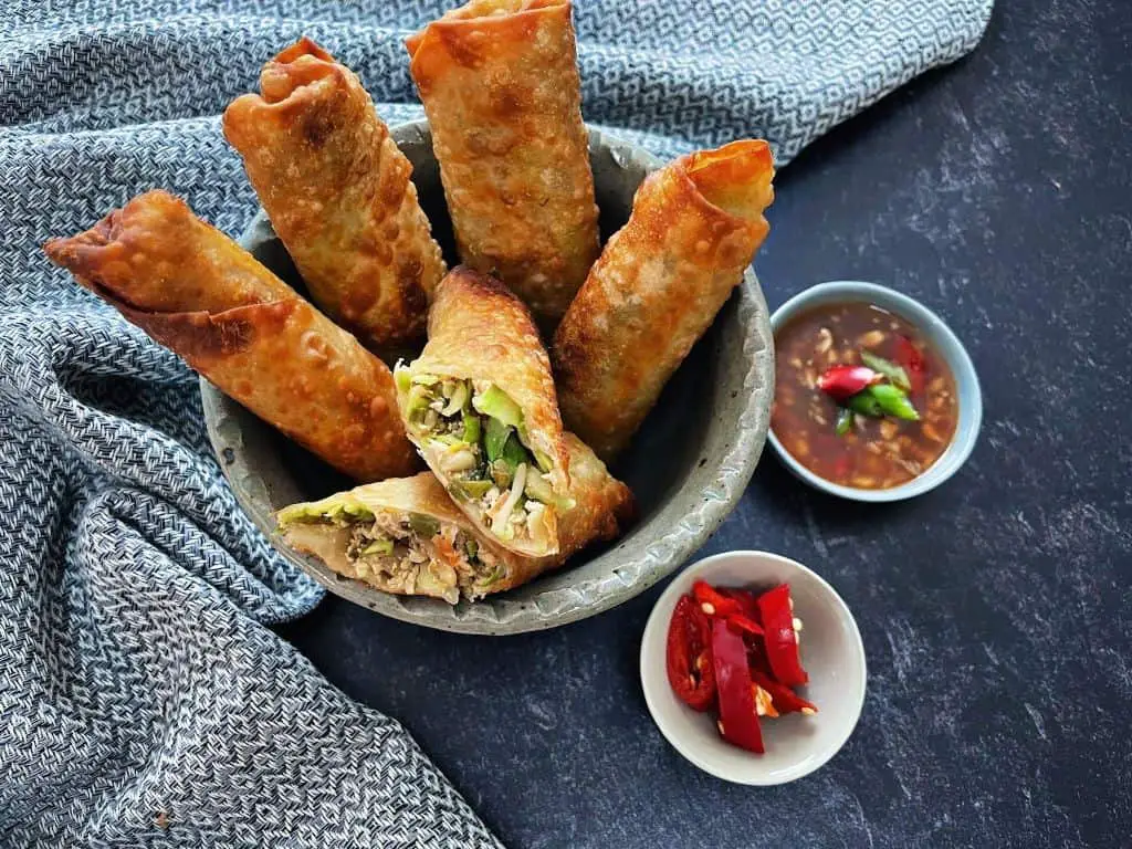 Korean Kimchi Egg Rolls