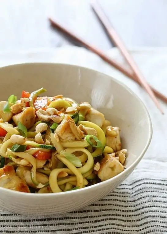 Kung Pao Chicken with Zucchini Noodles