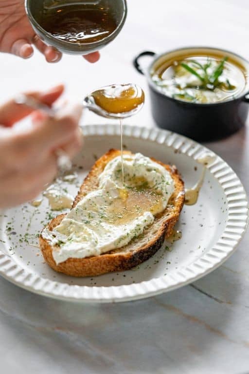 Labneh and Honey Drizzled Toast