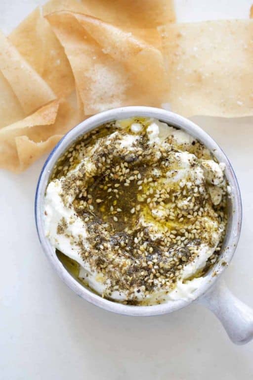 Labneh with Zaatar and Olive Oil Dip