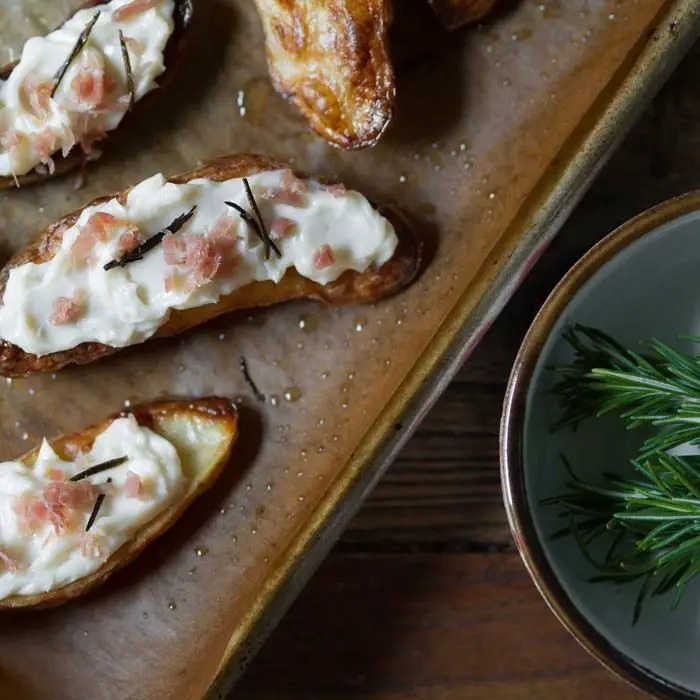 Laughing Cow Cheese and Herb Stuffed Potatoes