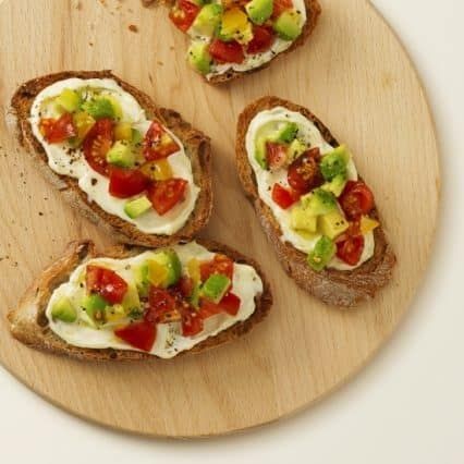 Laughing Cow Cheese and Tomato Bruschetta