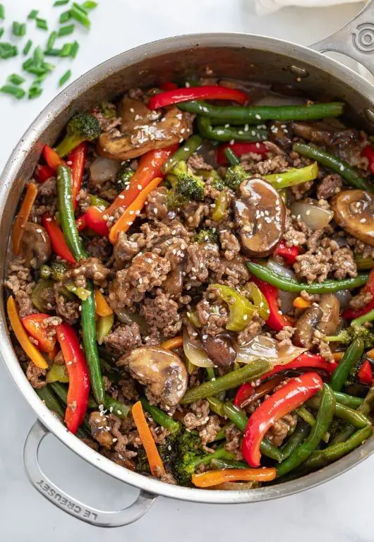 Lean Ground Beef and Vegetable Stir-Fry