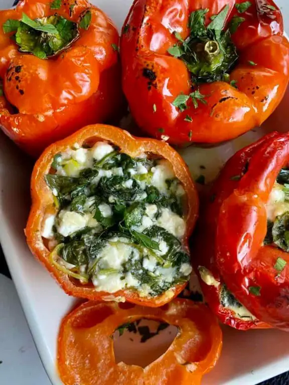 Leek and Feta Stuffed Peppers