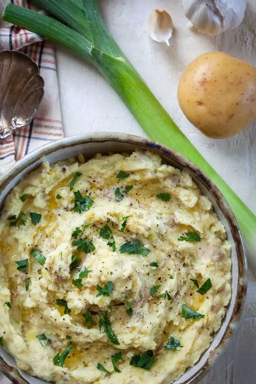 Leek and Garlic Mashed Potatoes