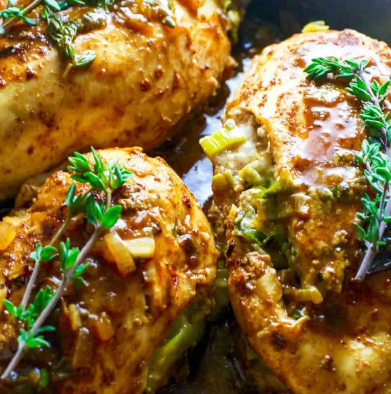 Leek and Gruyère Stuffed Chicken