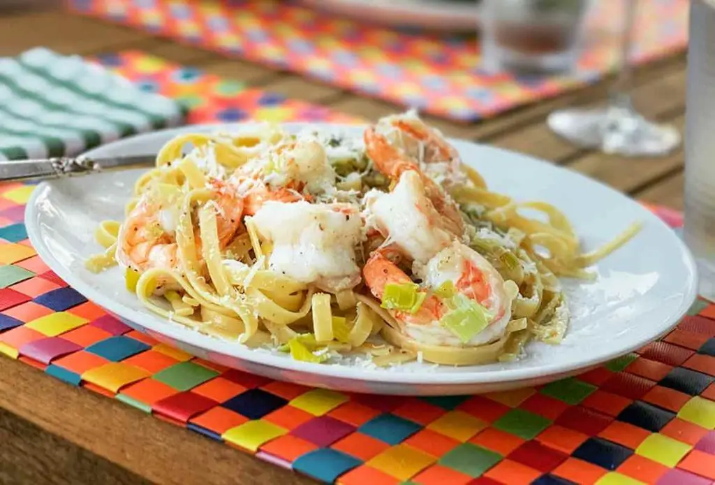 Leek and Shrimp Pasta