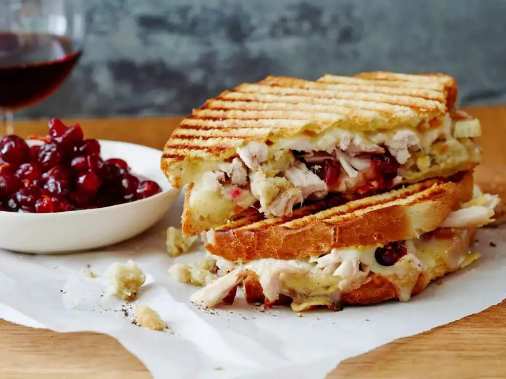 Leftover Turkey and Cranberry Panini