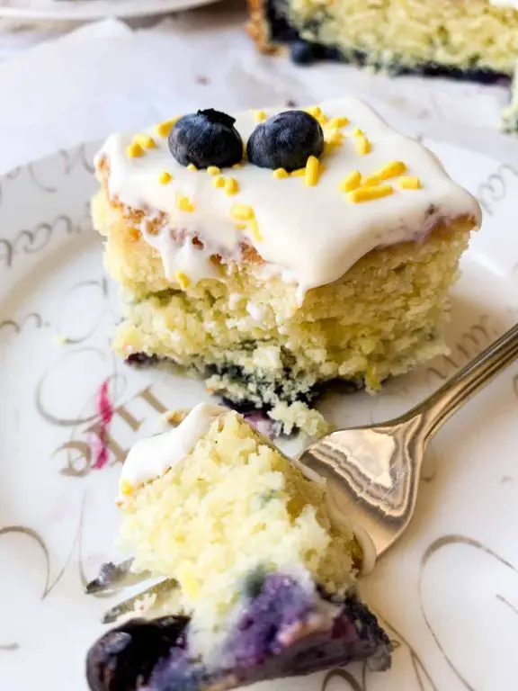 Lemon Blueberry Sheet Cake with Cream Cheese Glaze