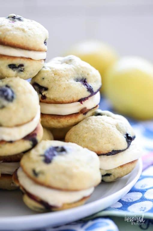 Lemon Blueberry Whoopie Pies with Lemon Curd Filling
