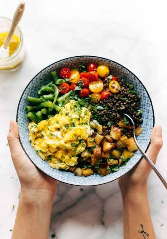 Lemon Garlic Canned Lentil Bowls
