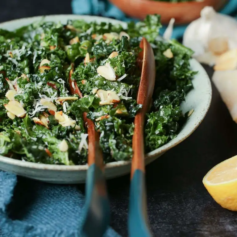 Lemon Garlic Kale with Almonds